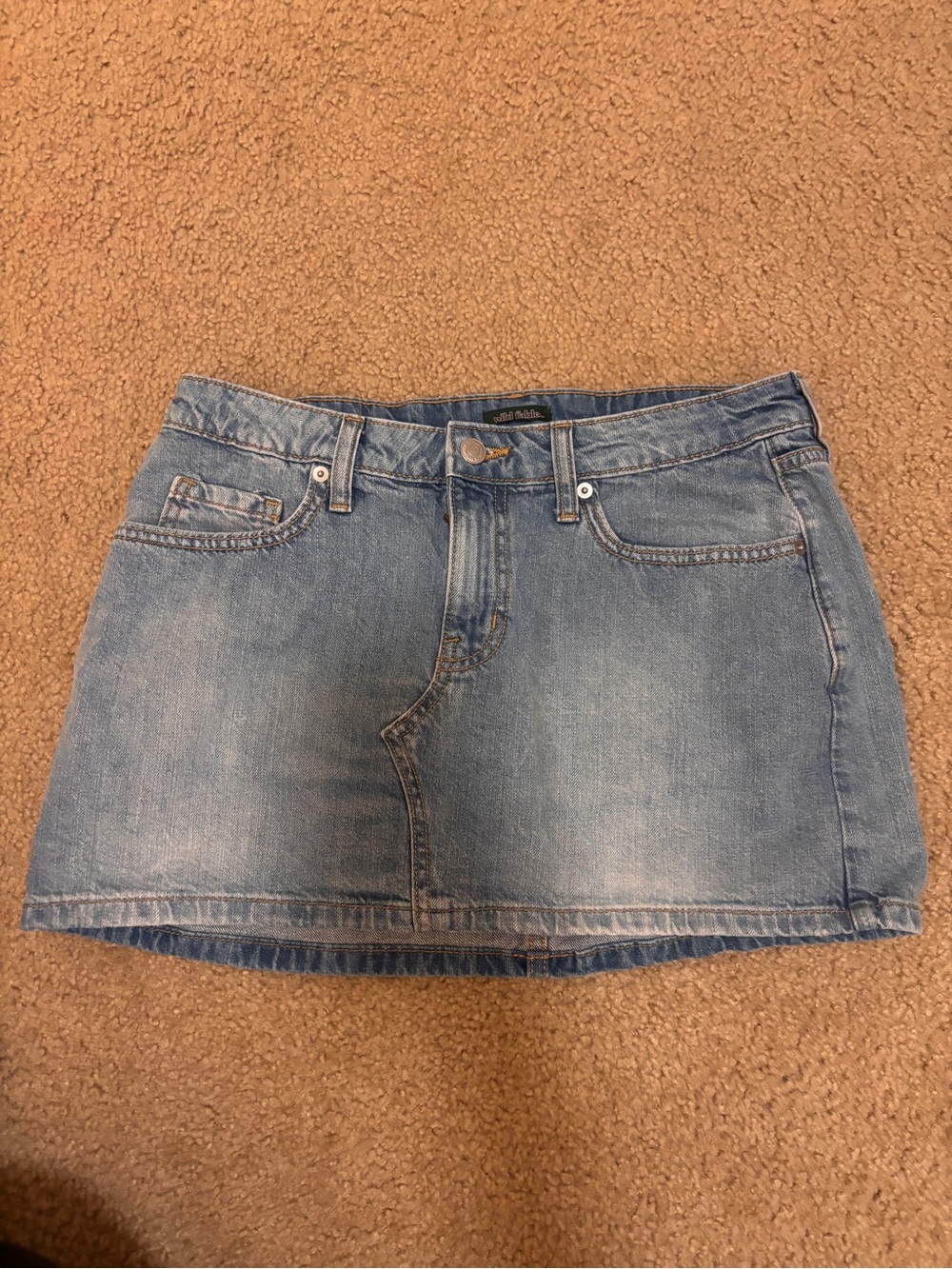 wild fable light blue denim mini skirt